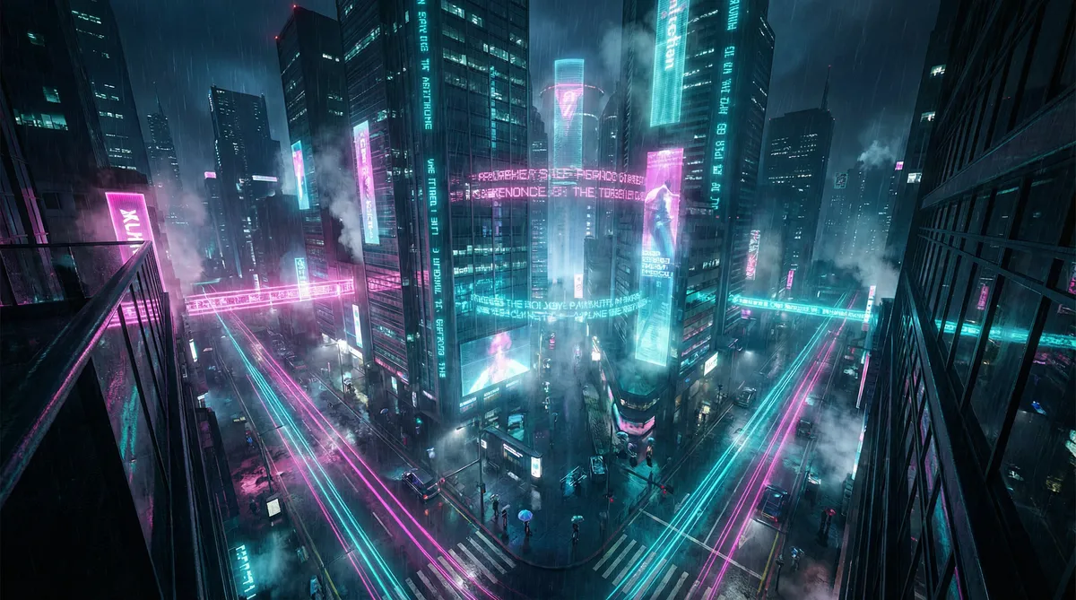 爸爸的朋友中字播放 竖屏短剧平台首页背景 - 赛博朋克都市夜景